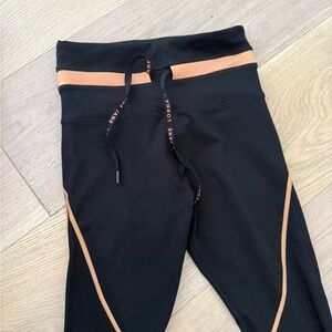 Lorna Jane Black and Peach Leggings